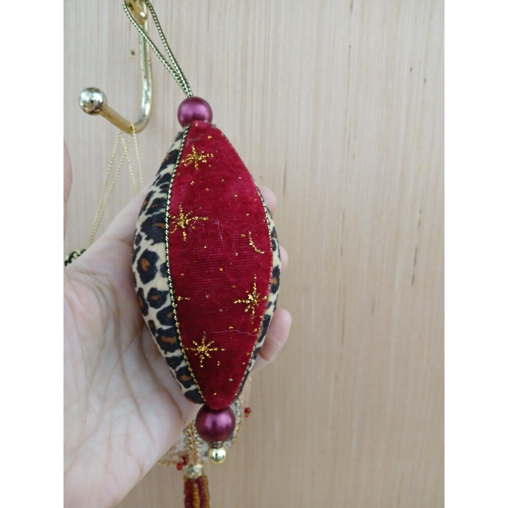 Fabric & Tassels Set of 3 Christmas Ornaments Holiday Tree Decoration - Picture 4 of 7